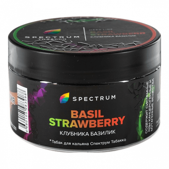 Табак Spectrum Hard - Basil Strawberry (Клубника Базилик, 200 грамм) купить в Челябинске