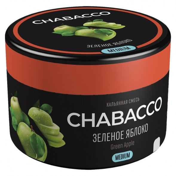 Смесь Chabacco MEDIUM - Green Apple (Зелёное Яблоко, 40 грамм) купить в Челябинске