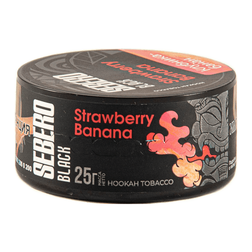 Табак Sebero Black - Strawberry Banana (Клубника и Банан, 25 грамм) купить в Челябинске