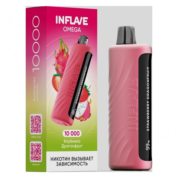 INFLAVE OMEGA - Клубника Драгонфрут (Strawberry Dragonfruit, 10000 затяжек) купить в Челябинске