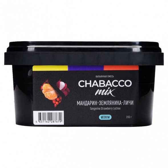 Смесь Chabacco MIX MEDIUM - Tangerine Strawberry Lychee (Мандарин, Земляника, Личи, 200 грамм) купить в Челябинске