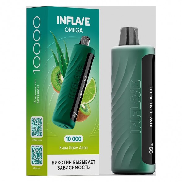 INFLAVE OMEGA - Киви Лайм Алоэ (Kiwi Lime Aloe, 10000 затяжек) купить в Челябинске