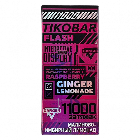 TIKOBAR FLASH - Малиново-Имбирный Лимонад (Raspberry Ginger Lemonade, 11000 затяжек) купить в Челябинске