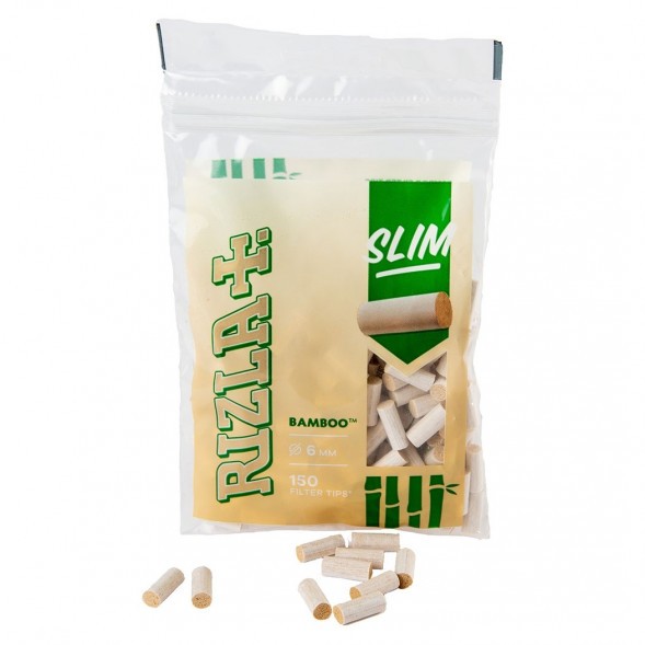 Фильтры для самокруток Rizla+ - Slim Bamboo (150 штук, 15x6 мм) купить в Челябинске