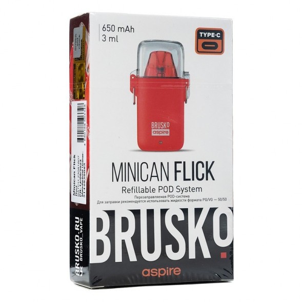 Электронная сигарета Brusko - Minican Flick (Красный) купить в Челябинске