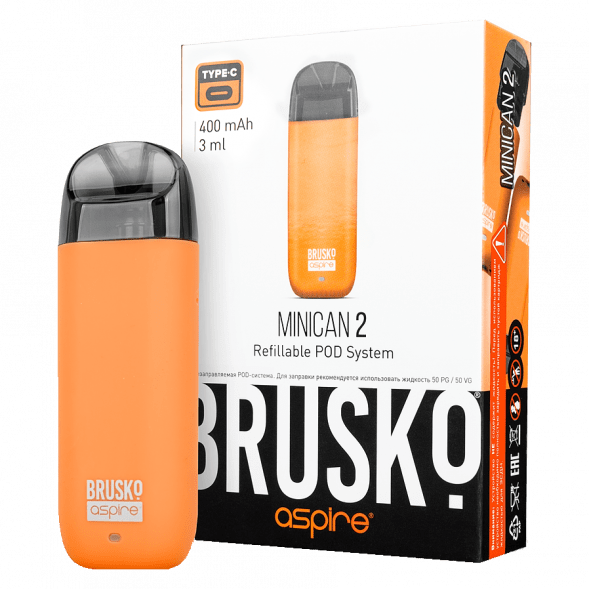 Электронная сигарета Brusko - Minican 2 (400 mAh, Оранжевый) купить в Челябинске