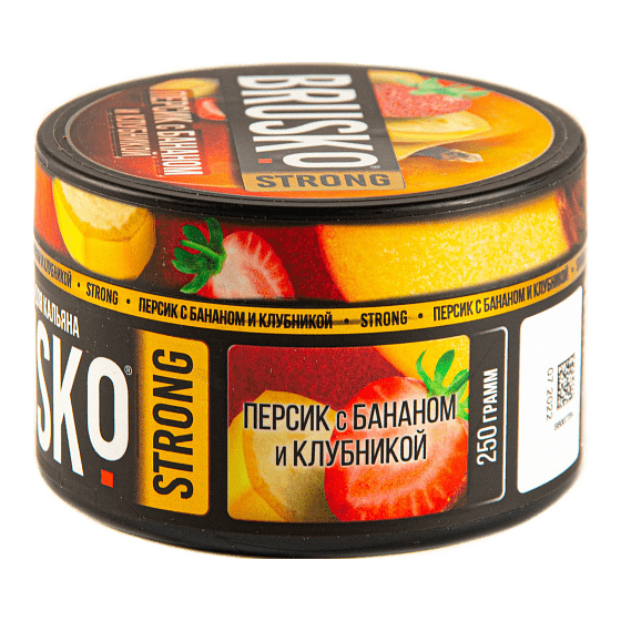 Смесь Brusko Strong - Персик с Бананом и Клубникой (250 грамм) купить в Челябинске