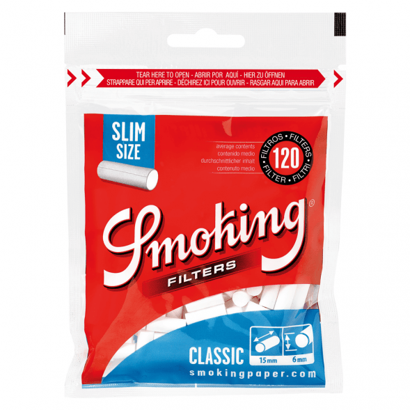 Фильтры для самокруток Smoking - Slim Classic (120 штук, 15x6 мм) купить в Челябинске
