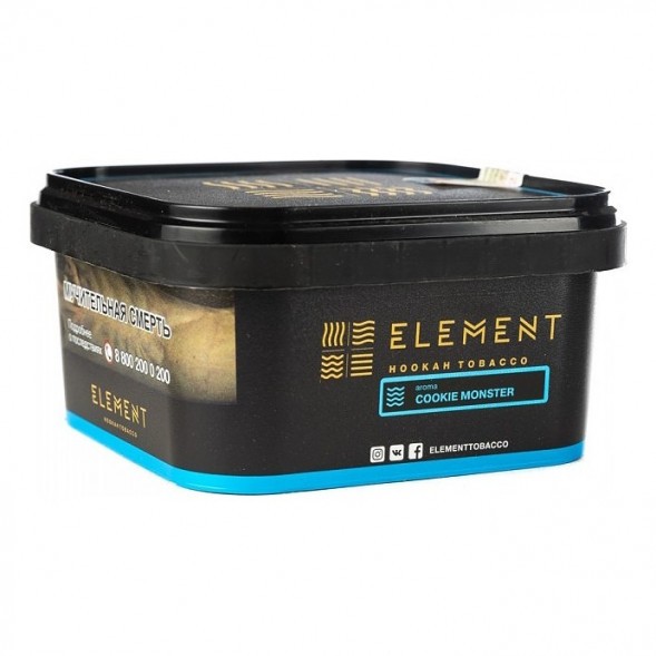 Табак Element Вода - Cookie Monster (Земляничное Печенье, 200 грамм) купить в Челябинске