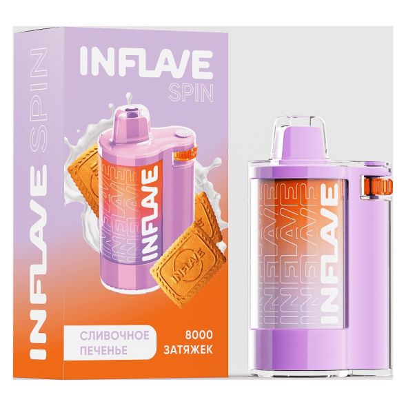 INFLAVE SPIN - Сливочное Печенье (8000 затяжек) купить в Челябинске