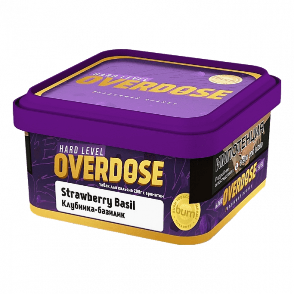 Табак Overdose - Strawberry Basil (Клубника-Базилик, 200 грамм) купить в Челябинске