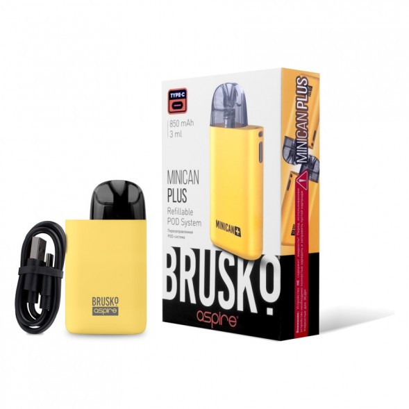 Электронная сигарета Brusko - Minican Plus (850 mAh, Жёлтый) купить в Челябинске