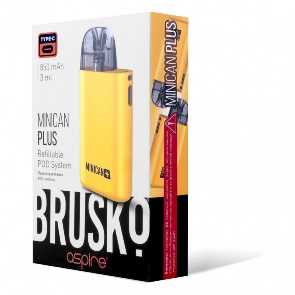Электронная сигарета Brusko - Minican Plus (850 mAh, Жёлтый) купить в Челябинске