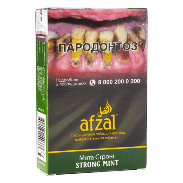 Табак Afzal - Strong Mint (Мята Стронг, 40 грамм) купить в Челябинске