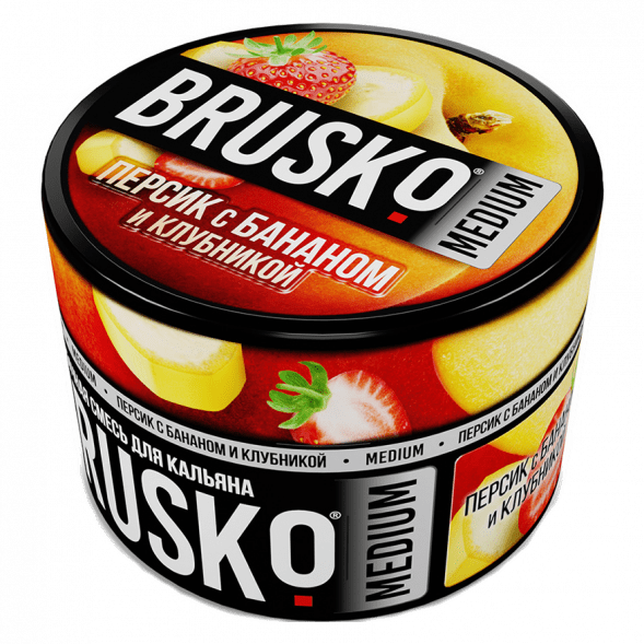 Смесь Brusko Medium - Персик с Бананом и Клубникой (50 грамм) купить в Челябинске