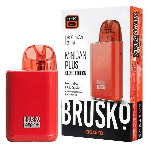 Электронная сигарета Brusko - Minican Plus Gloss Edition (850 mAh, Красный) купить в Челябинске