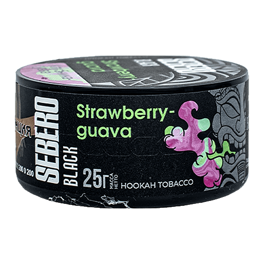 Табак Sebero Black - Strawberry Guava (Клубника и Гуава, 25 грамм) купить в Челябинске