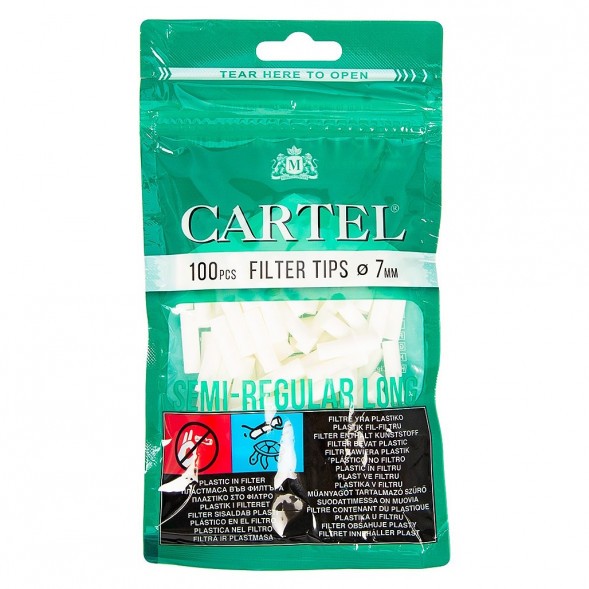 Фильтры для самокруток Cartel - Semi Regular Long (100 штук, 22х7 мм) купить в Челябинске