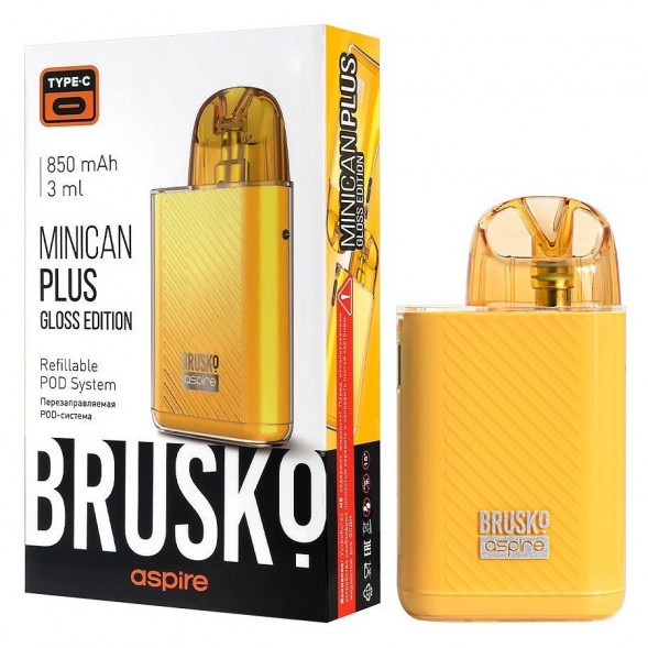 Электронная сигарета Brusko - Minican Plus Gloss Edition (850 mAh, Жёлтый) купить в Челябинске