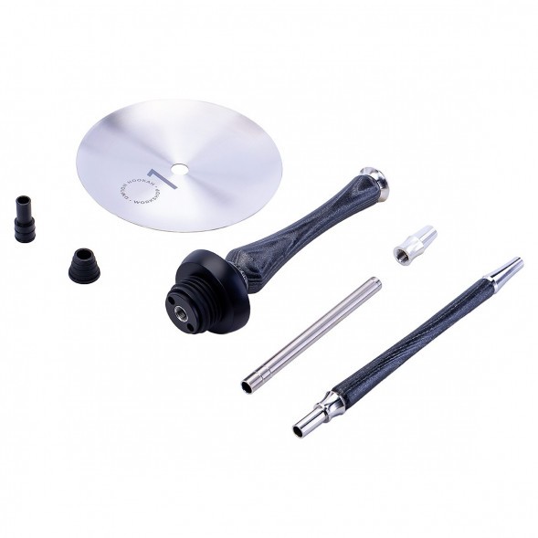 Кальян UNION - Sleek Standart Black Silver (Чёрный с Серебром, Без Колбы) купить в Челябинске