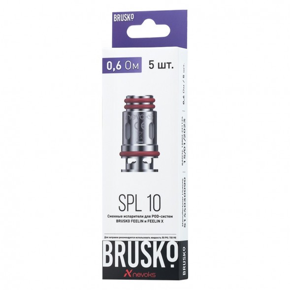 Испарители для Brusko Feelin (SPL-10, 0.6 Ом, 5 шт.) купить в Челябинске