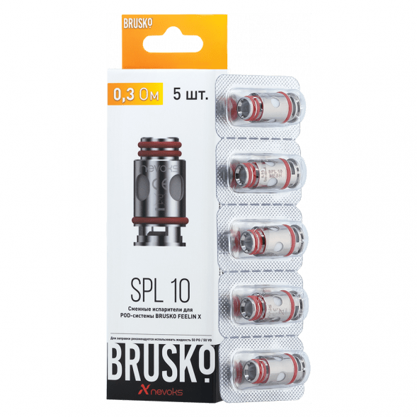 Испарители для Brusko Feelin (SPL-10, 0.3 Ом, 5 шт.) купить в Челябинске