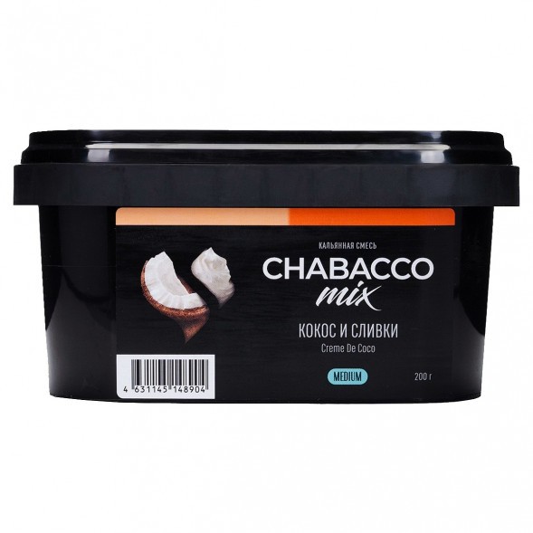 Смесь Chabacco MIX MEDIUM - Creme de Coco (Кокос и Сливки, 200 грамм) купить в Челябинске