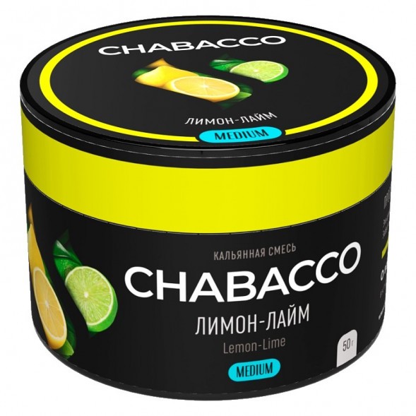 Смесь Chabacco MEDIUM - Lemon-Lime (Лимон - Лайм, 50 грамм) купить в Челябинске
