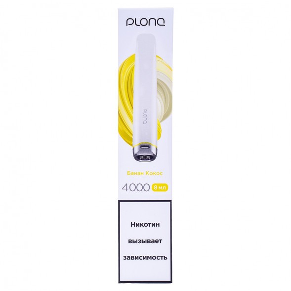 PLONQ PLUS PRO - Банан Кокос (Banana Coconut, 4000 затяжек) купить в Челябинске