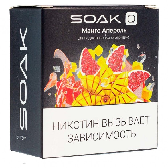 Картридж SOAK Q - Манго Апероль (1500 затяжек х 2 шт.) купить в Челябинске