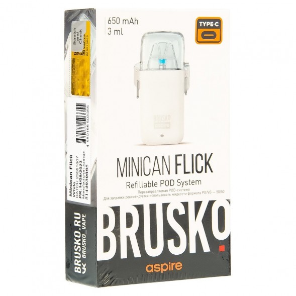 Электронная сигарета Brusko - Minican Flick (Белый) купить в Челябинске