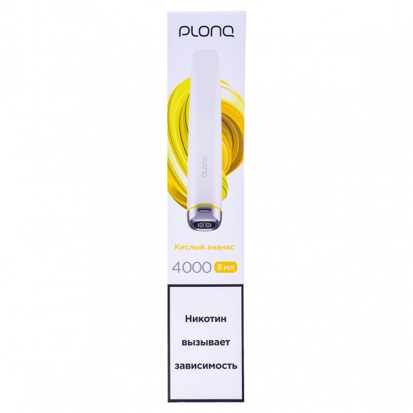 PLONQ PLUS PRO - Кислый Ананас (Sour Pineapple, 4000 затяжек) купить в Челябинске