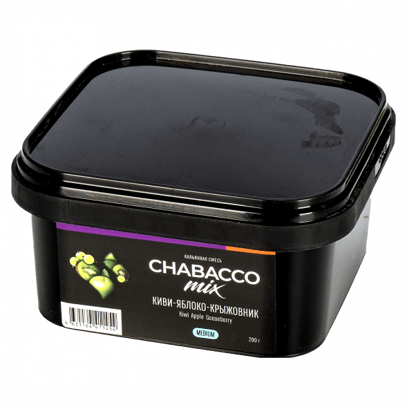 Смесь Chabacco MIX MEDIUM - Kiwi Apple Gooseberry (Киви Яблоко Крыжовник, 200 грамм) купить в Челябинске