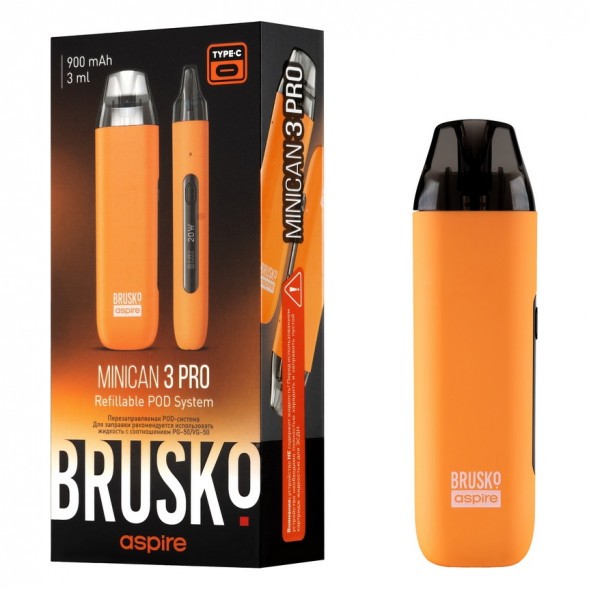 Электронная сигарета Brusko - Minican 3 PRO (900 mAh, Оранжевый) купить в Челябинске