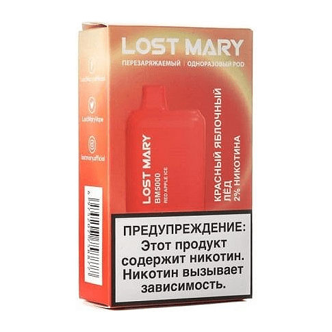 LOST MARY BM - Красный Яблочный Лёд (Red Apple Ice, 5000 затяжек) купить в Челябинске